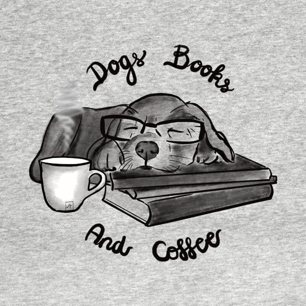 Dogs books and coffee by nasia9toska